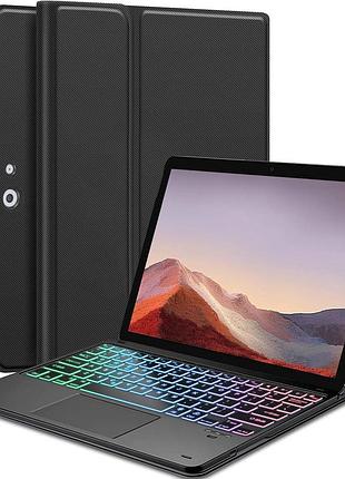 Чехол клавиатура wineecy с тачпадом для 12,3-дюймового microsoft surface pro 7+/7/6/5/4, 7-цветная радужная подсветка