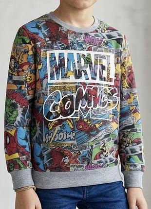 Яскравий світшот marvel (next) з принтом коміксів 🦸‍♂️💥