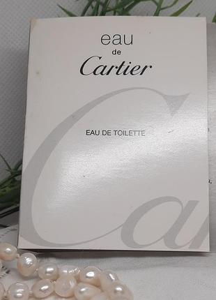 Культовый ювелирный бренд: cartier — eau de cartier (1.5 мл, eau de toilette), пробник — выпуск 2001 года