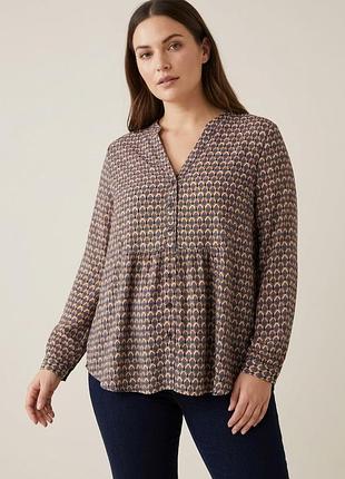 Легка вільно туніка-блуза primark (розмір uk 16 / eu 44 / xl) з геометрічним ретро-принтом