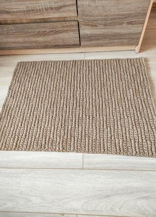 Килимок ручної роботи. плетений килимок. рогожа. килим з джуту. натуральний килим.3 фото