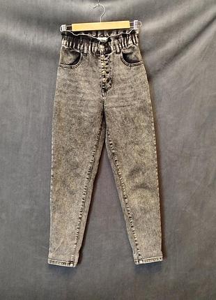 Жіночі джинси мом з ефектом варьонки та високою посадкою.new super denim.
