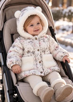 Куртка зимова next 9–12 місяців, 74-80 см, з капюшоном, тепла