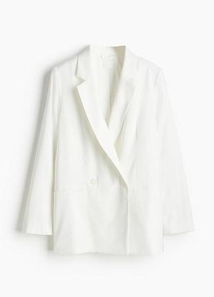 Жакет жіночий двобортний однотонний h&m молочний