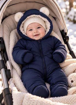 Демісезонний комбінезон matalan 3–6 місяців (62–68 см) утеплений з вушками /осінь весна єврозима