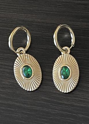 Серьги из нержавеющей стали з золотым покрытием