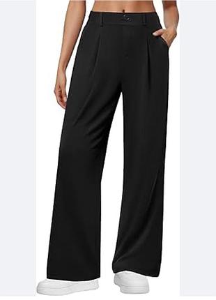 Брюки палаццо max studio wide leg pleated front trouser у чорному кольорі