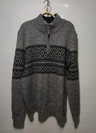 М'який в'язаний  геометричний светр  1/4zip  weird fish donny  xl fair isle jamper