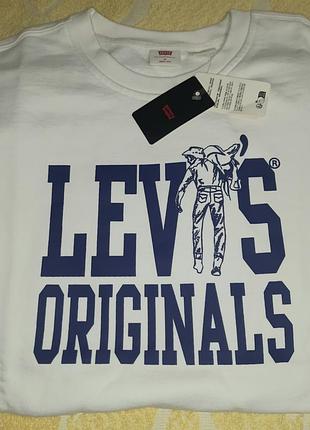 Оригинальный свитшот levi's originals белый. xl.premium cotton.