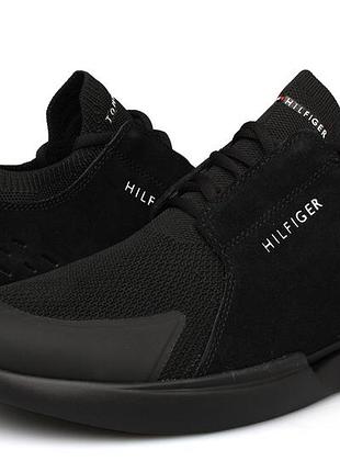 Чоловічі чорні кросівки бренду tommy hilfiger