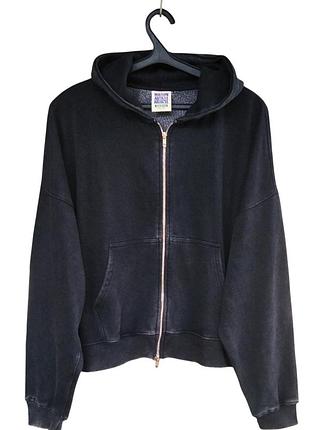 Тепле оверсайз зип-худі, washed black, m/ l, maison article