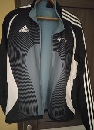 Чоловіча вітрівка adidas чорно-сіра, розмір 48-50