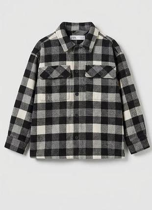 Супер стильна тепла трендова сорочка на хлопчика 6р zara