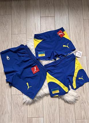 Спортивні шорти чоловічі puma синьо-жовті