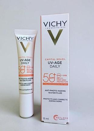 Солнцезащитный флюид против фотостарения кожи spf 50+ vichy capital soleil