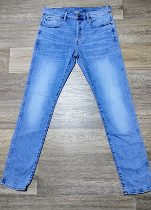 Мужские светло-синие брендовые джинсы g-star raw , размер 32/32 slim .