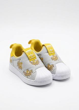 Кросівки для дівчинки або хлопчика adidas сірі з жовтим, розмір 24-24,5, устілка 15,5 см, без застібок