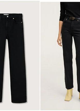 Джинси жіночі mango straight regular fit чорні розмір 32