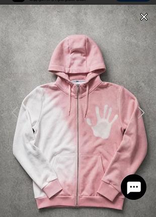 Худі чоловіче staff zip pink & white thermochromic