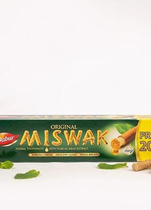 Травяная зубная паста dabur miswak original 120 г (увеличенный объем: +20 г бесплатно!) акций цена!