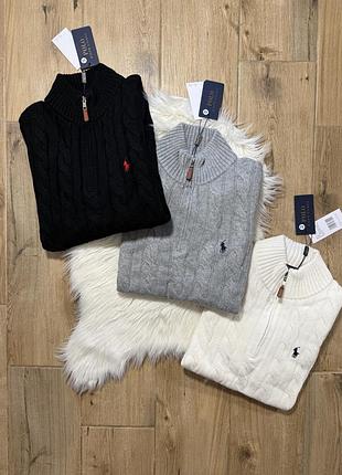 В'язаний светр 1/3 zip polo ralph lauren | зіп-светр поло ральф