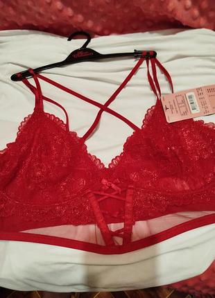 Жіночий бралет hunkemöller червоний мереживний розмір m