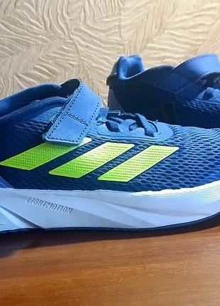 Кросівки дитячі adidas duramo sl сині з салатовим, довжина устілки 22 см