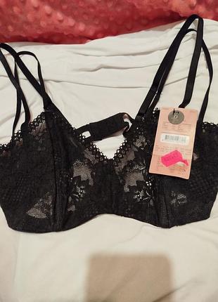 Бюстгальтер жіночий hunkemöller чорний, мереживний, 70d/75c