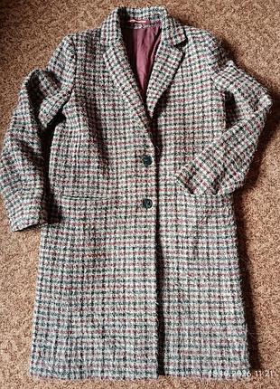 Пальто жіноче шерстяне в клітинку