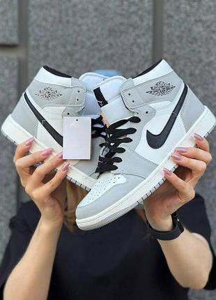 Кроссовки nike air jordan 1 grey 3
