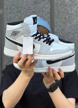 Кроссовки nike air jordan 1 grey 9