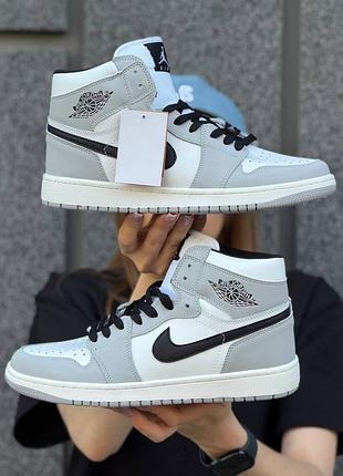 Кроссовки nike air jordan 1 grey 10