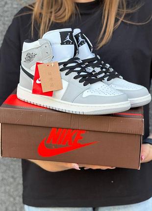 Кроссовки nike air jordan 1 grey 8