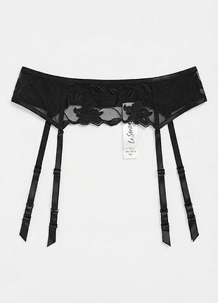 Новий чорний мереживний пояс для панчох la senza (uk 12/14 / m-l) з біркою