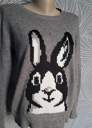 Вискоза/коттон/ангора 🐇 🐇 🐇 зайчик новый теплый мягкий классный свитер с вышивкой 🐇 🐇 🐇