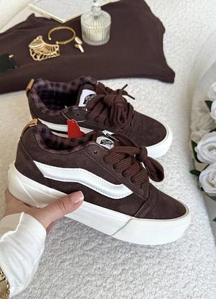 Кросівки унісекс vans knu skool коричневі