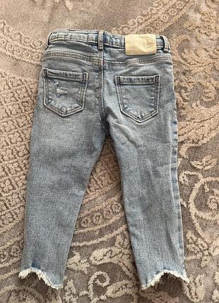 Джинси для дівчинки zara блакитні рвані 2