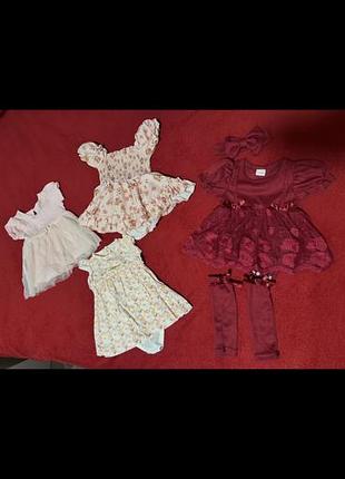 Набір суконь для дівчаток, різнокольоровий, з мереживом