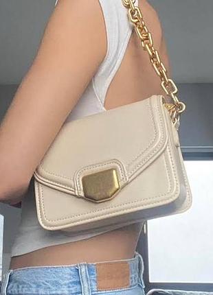 Бежевая сумка zara 3