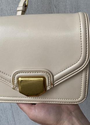 Бежевая сумка zara 10