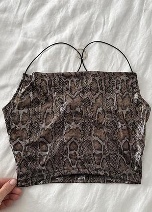 Топ зміїний принт h&m