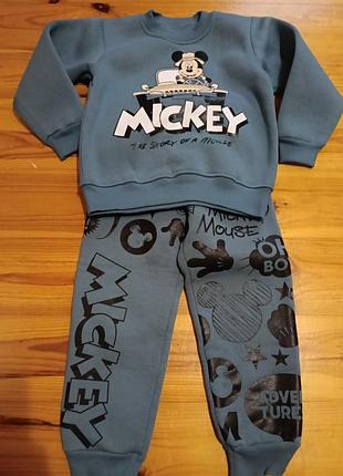 Костюм для хлопчика mickey mouse блакитний з принтом