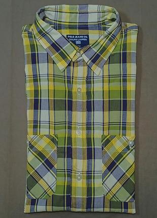 Воротник 42 см polo jeans co.ralph lauren size m клетчатая тенниска рубашка короткий рукав 
 100% cotton