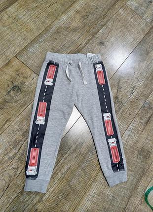 Брюки, джоггеры утепленные, с начесом, h&amp;m, р. 104, 4 года, длина 56см
