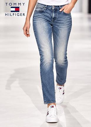 Жіночі джинси tommy hilfiger сині м- l бавовна еластан