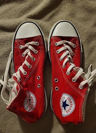 Кеди унісекс converse червоні, розмір 36 22-22,5 см
