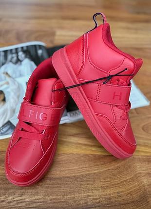 Кросівки унісекс tommy hilfiger хайтопи червоні