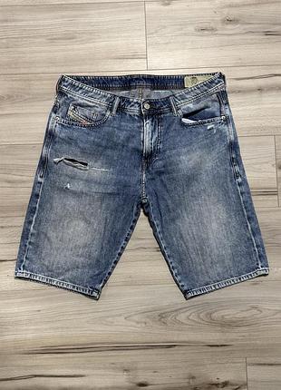 Стильные джинсовые шорты дизеля diesel thoshort slim denim shorts, w33 (l), оригинал