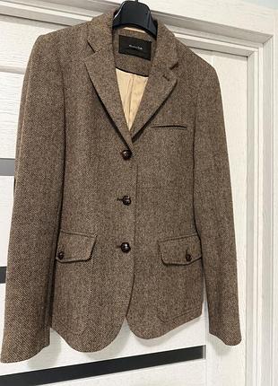 Жакет жіночий massimo dutti коричневий твідовий