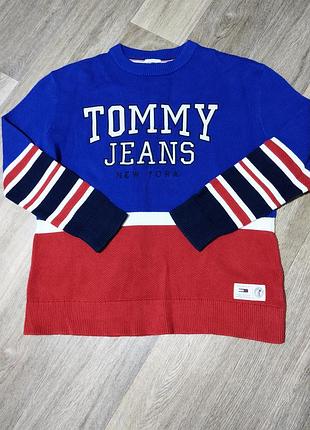 Чоловічий вінтажний светр tommy jeans, розмір l, relaxed fit.